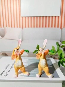 1 pieza Decoración para el hogar con forma de flauta de zanahoria y conejo para decorar el pasillo, escritorio de oficina en Pascua