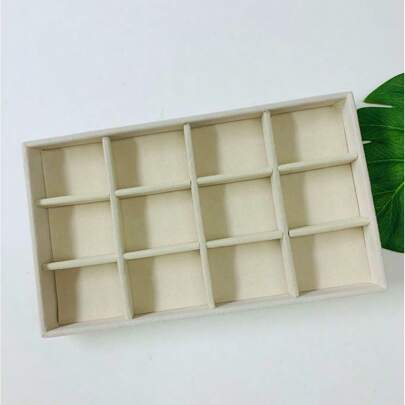 01 peça Bandeja Multiuso Porta Joias Veludo Organizador De Bijuterias Quadradinhos PJ017