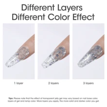 Gellen 18ml閃粉凝膠指甲油銀白色閃粉果凍珠光條紋亮銀透明自然凝膠指甲油可浸泡可以使用uv或led燈照射的修指甲美甲藝術diy沙龍家用假期女士禮物 - 銀色 - 查看 9