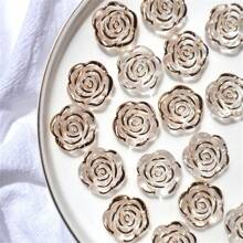 20/50/100pcs Acrylic Leaf & Flower Pendants, Transparent Leaf Charms For Jewelry Making, Bracelet Necklace Earrings DIY