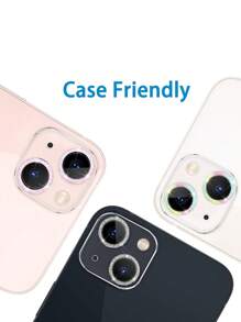 1 protector de pantalla de lente resistente a los arañazos y a prueba de rayones con cobertura completa decorado con brillo compatible con IPhone - Rosa - Ver 7