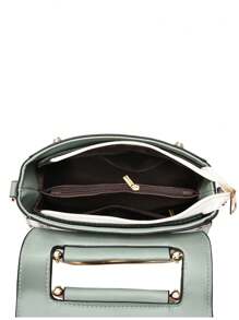 Bolso Para Mujer Con Diseño De Monedero Impreso Y Decoración De Metal De Lovebirds - Negro - Ver 4