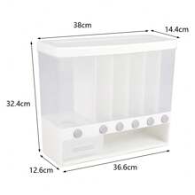 LIVINGANDHOME Living And Home 6 In 1 Stand/Wall Mounted Food Dispenser,Kitchen Storage Containers For Rice,Beans,Cereal,Grain,Candy,Biscuit,Dry Food - White - View 9