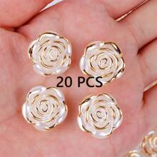 20/50/100pcs Acrylic Leaf & Flower Pendants, Transparent Leaf Charms For Jewelry Making, Bracelet Necklace Earrings DIY