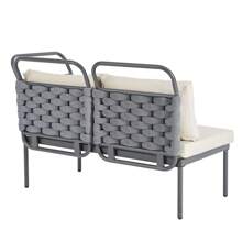 Nestfair 5-Piece Modern Patio Sectional Sofa Set With Glass Table And Cushions