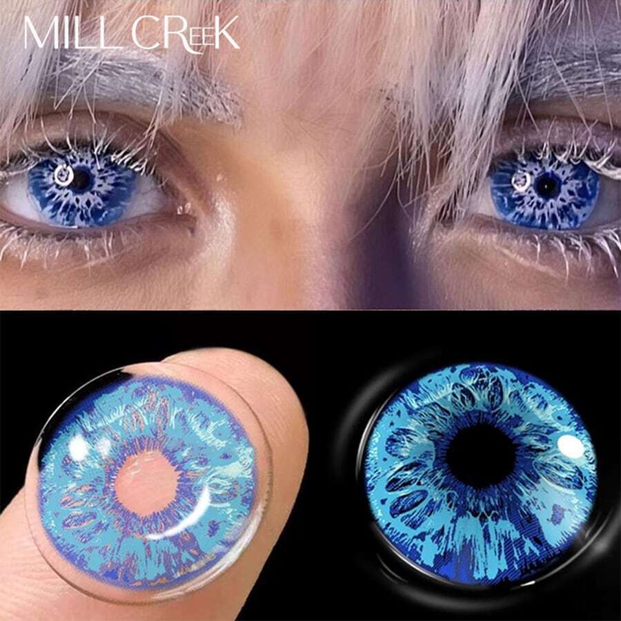 Millcreek 14.5mm Diameter Colored Contact Lenses, Water Gel Material, Suitable For Cosplay And Anime Role-Playing, Can Be Used For One Year