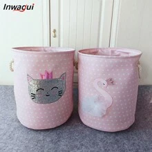 Inwagui 1 件装动物图案洗衣篮玩具收纳篮折叠洗衣桶衣物篮家居装饰篮收纳盒带手柄