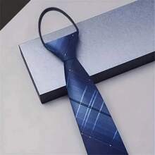 1pc Men's 8cm Width Business Tie, No Knot Needed, Suitable For Weddings, Holidays And Gifts Casual Men Necktie