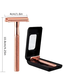 1pc Manual Strap Box Razor Metal Double-Sided Razor Manual Shaver Razor Holder ,Hair Products And Accessories For Barber Salon Beauty Travel Essentials