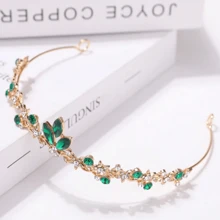 1 chiếc băng đô vương miện màu đỏ đơn giản và thanh lịch dành cho thiếu nữ, bé gái nhân dịp sinh nhật lần thứ 18, lễ trưởng thành, tiệc tùng, đám cưới, phụ kiện tóc cô dâu. - màu xanh lá - Xem 2