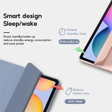 Foldable Tablet Case Compatible With Samsung Galaxy Tab S9 Fe S8 S7 A9 + A7 Lite S6 Lite / Tab P11 Plus, Compatible With Huawei MatePad /Redmi Pad Se, Shockproof Protective Cover - Navy Blue - View 3