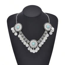 1 Miếng Phụ kiện tóc , Hợp kim Nhân tạo Màu ngọc lam Huy hiệu tiền xu) Dây buộc tóc Dây chuyền Du lịch Hình chụp Phụ kiện - Vòng cổ [có thể dùng làm mũ đội đầu] - Xem 2