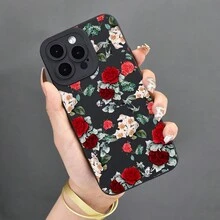 神秘紅玫瑰矽膠手機殼保護套，適用於 iPhone 15/15pro/15promax/14/13/12/11/Xsmax 系列 - 神秘紅色玫瑰 - 查看 7