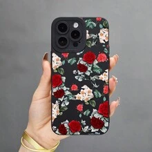 神秘紅玫瑰矽膠手機殼保護套，適用於 iPhone 15/15pro/15promax/14/13/12/11/Xsmax 系列 - 神秘紅色玫瑰 - 查看 5