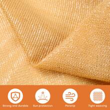 1pc Black Outdoor Sun Shade Mesh Net, Durable UV-Resistant Shade Cloth With Grommets For Pergola, Canopy And Greenhouse Use - 米色(90%) - 查看 6