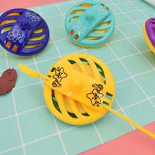 Gyroscope Pull-String Retro Toy Spinning Hand-Powered Gyroscope Rod Turning Gift Prize - Multicolor - View 4