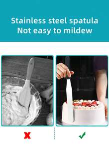 1pc Premium Stainless Steel Cake Spatula for Effortless Icing and Decorating - Durable Kitchen Cooking Tool - Multicolor - View 4