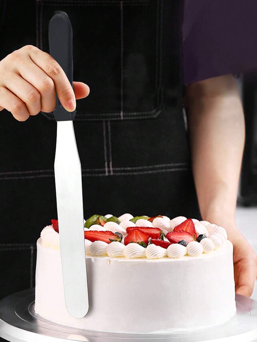 1pc Premium Stainless Steel Cake Spatula for Effortless Icing and Decorating - Durable Kitchen Cooking Tool - Multicolor - View 1