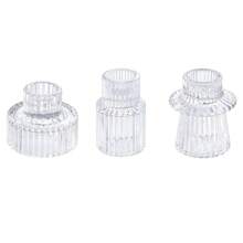 Conical Transparent Glass Candlesticks Dual-Purpose Candlesticks For Decoration Suitable For Tabletop Decorations, Wedding Decorations And Dinner Parties Halloween, Spooky, Autumn, Festival, Holiday , Winter, Holiday, Festival,Room Decor,Gifts Birthday Graduation