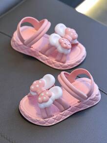 1 Paar Kinderhaus-Pantoffeln mit Schleifendesign, süße Mädchen-Sandalen für den Sommer