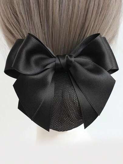 1 pièce Filet à cheveux élégant, compact et élastique avec nœud papillon et pince à ressort pour femmes. Convient pour les déplacements, la rue, la Saint-Valentin, l'école, l'université, les nœuds, mignon, accessoires pour cheveux, accessoires pour la tête, accessoires pour cheveux pour femmes, épingle à cheveux