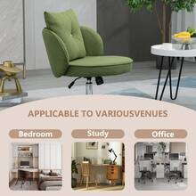 HOMEFUN Home Office Desk Chair Vanity Chair Modern Adjustable Home Computer Executive Chair Swivel Task Chair For Small Space Living Room Make-Up Studying - 綠色 - 查看 6