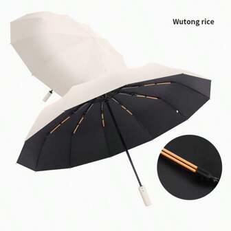 1pc Outdoor Big Size Double Rib Umbrella With Automatic Open, For Men And Women, Withstand Wind, Sun Protection, Uv Protection, Both For Sunny And Rainy Days For School,Office,Household,Travel