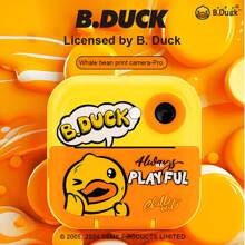 B. Duck Cámara de impresión instantánea mini B.Duck Pro, cámara de impresión térmica mini, cámara digital de selfie, sin necesidad de tinta, tarjeta TF de 32G, pantalla a color de 2.4 pulgadas, regalo divertido - Naranja - Ver 2