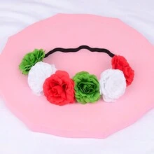 1 件女士/女孩圣诞花环头带人造玫瑰花，彩虹花发饰，派对照片道具装饰，彩虹花弹性发箍，墨西哥风格 - 彩色 - 查看 12