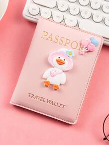 Cute Goose-Shape Passport Holder, Travel Wallet With Rfid Blocking Credit Card & Sim Card Slots, Air Ticket & Cash & Id Bag, Anti-Theft Pouch For International Travel Travel Stuff Travel Organiser Travel Items Travel Wallet Passport Holder Passport Wallet Beach Vacation Bag Summer