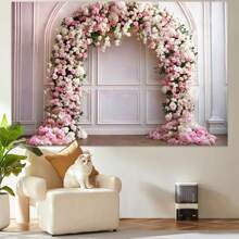 1 Miếng Hoa Arch Đồ trang trí Vải nền Màu hồng & Trắng Hoa hồng Lễ cưới Phông nền ảnh Buổi tiệc Cô dâu Qủa tặng Lễ cưới Đồ trang trí - Nhiều màu - Xem 2