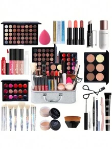 CAJA SORPRESA Ciega de Belleza Día Set de maquillaje caja de regalo de cosmético incluidos son Lápiz de cejas, sombra de ojos, máscara de pestañas, colorete, delineador de ojos, barra de labios, perfilador de labios, base de maquillaje, base de maquillaje en crema, polvos, polvos sueltos y mucho más. - 2pcs - Ver 2