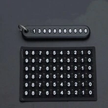 1 Pieza Llavero Anti-perdido Para El Coche Con Número De Teléfono, Llavero De Tarjeta Con Cordón Trenzado, Accesorios De Sostenedor De Llave De Vehículo Automático - Multicolor - Ver 9