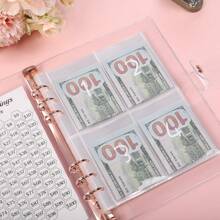 1pc 100 Money Saving Challenge Loose-Leaf Book (52sheets 104page), Cherry Blossom Pattern, For Personal Planning 100 Days Saving $5, 050, Gift For Friends Family, Daily Use Back To School School Supplies - Pink - View 6