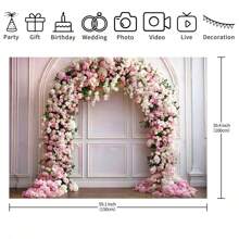 1 Miếng Hoa Arch Đồ trang trí Vải nền Màu hồng & Trắng Hoa hồng Lễ cưới Phông nền ảnh Buổi tiệc Cô dâu Qủa tặng Lễ cưới Đồ trang trí - Nhiều màu - Xem 4