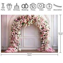 1 Miếng Hoa Arch Đồ trang trí Vải nền Màu hồng & Trắng Hoa hồng Lễ cưới Phông nền ảnh Buổi tiệc Cô dâu Qủa tặng Lễ cưới Đồ trang trí - Nhiều màu - Xem 3
