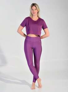 Women Sports Tees & Tanks - Purple - View 1