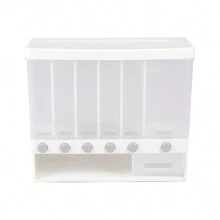 LIVINGANDHOME Living And Home 6 In 1 Stand/Wall Mounted Food Dispenser,Kitchen Storage Containers For Rice,Beans,Cereal,Grain,Candy,Biscuit,Dry Food - White - View 10