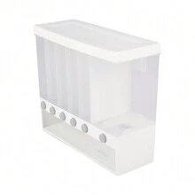 LIVINGANDHOME Living And Home 6 In 1 Stand/Wall Mounted Food Dispenser,Kitchen Storage Containers For Rice,Beans,Cereal,Grain,Candy,Biscuit,Dry Food - White - View 11