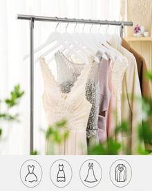 SONGMICS Cintre Bois, Cintre à Vêtements, avec Encoches, pour Vestes, Manteaux, Costumes, Chemises, Crochet Rotatif à 360°, Antiglisse, Longueur 44 cm, Lot de 20, Couleur Boisée/Blanc - Blanc - Voir 3