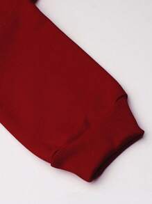 Men Hoodies - 酒紅色 - 查看 2