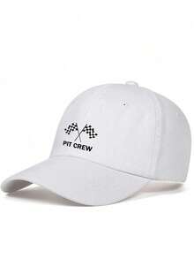 1pc Unisex Lightweight Baseball Cap, Fashionable Racing Flag Printed Adjustable Sun Hat, Comfortable & Breathable, Suitable For All-Day Wear Casual