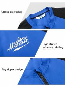 SABOLAY Rashguard De Manga Larga Para Entrenamiento En Exteriores Y Protección Solar Con Cremallera Delantera Para Hombres - Negro - Ver 4