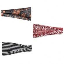 1pc Women's Fashionable Wide Headband For Yoga, Exercise, Elastic Turban Headwrap Hair Accessories Boho - Light Grey - View 4