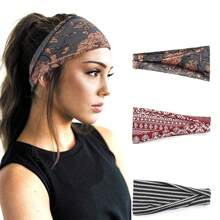 1pc Women's Fashionable Wide Headband For Yoga, Exercise, Elastic Turban Headwrap Hair Accessories Boho - Light Grey - View 1