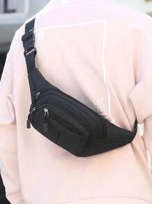 Túi thể thao mới 2024 thời trang, đơn giản, đa chức năng, túi đeo chéo vai dung tích lớn đa năng - màu đen - Xem 3