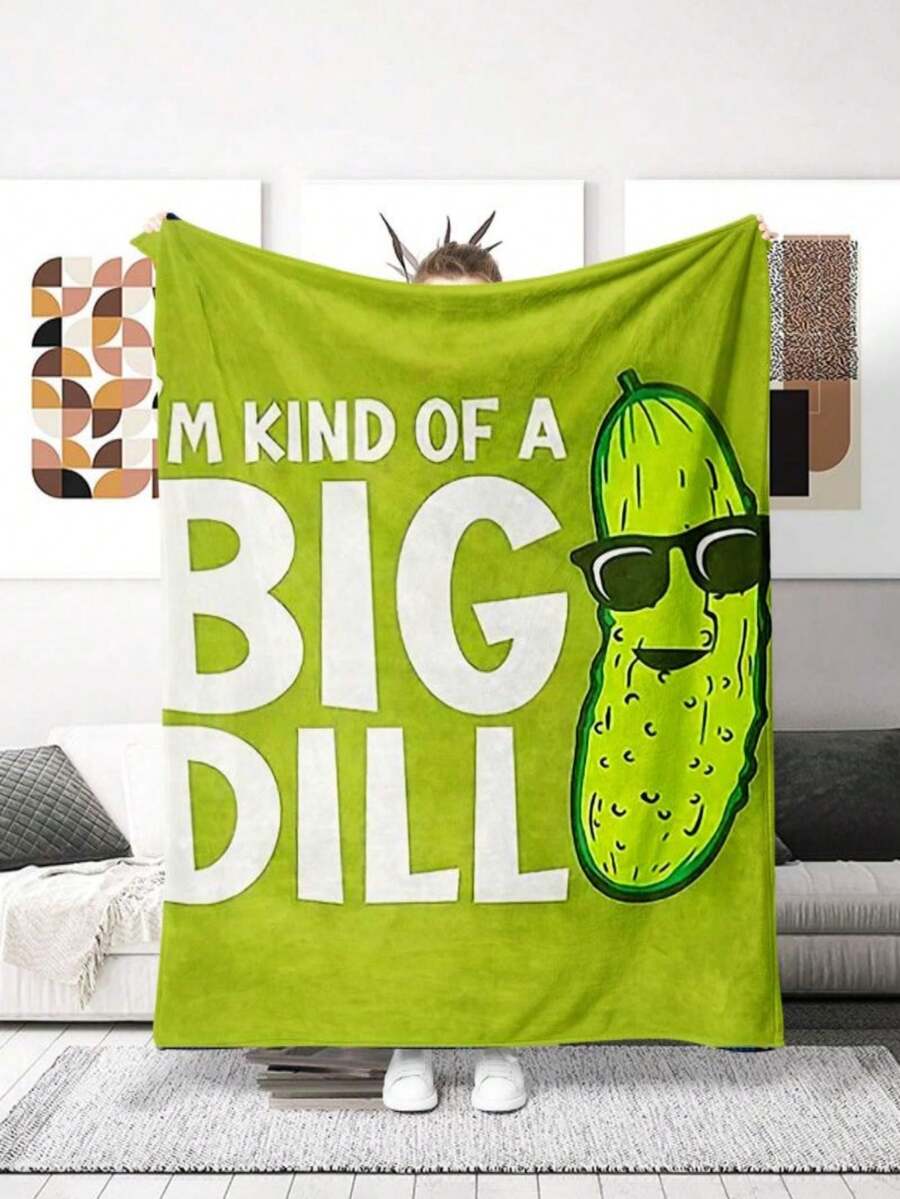 1 Miếng Độ Nét Cao In Flannel Chăn lông cừu Với Mát mẻ Kính râm & Quả dưa chuột Thiết kế , Siêu Mềm , Nhiều Kích thước Đối với Sofa , Phòng ngủ , Văn phòng , Giường , Cắm trại , Du lịch , - Nhiều màu - Xem 1