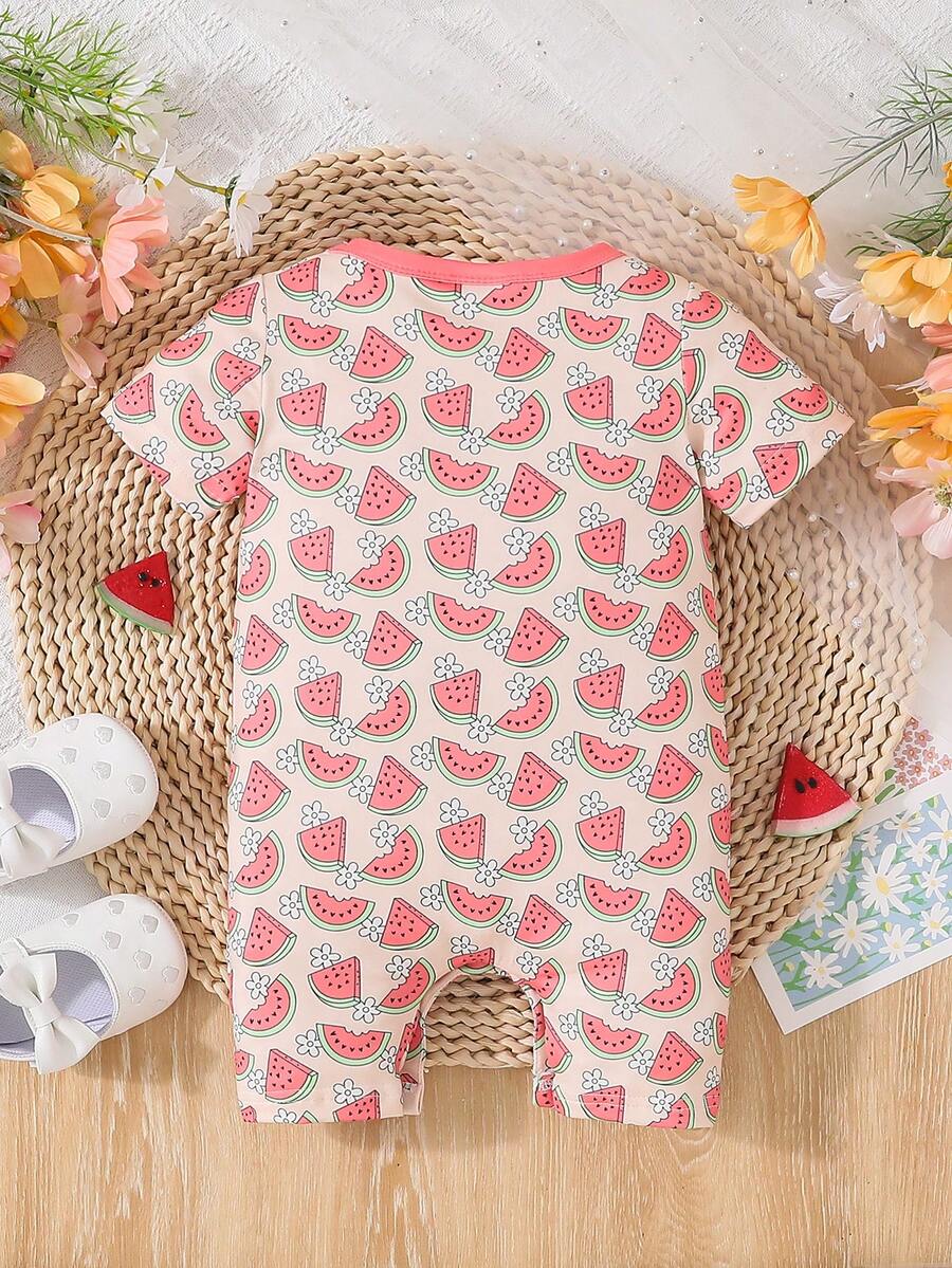 Newborn Infant Baby Boy Girl Clothes Romper Pink Watermelon Fruit One
