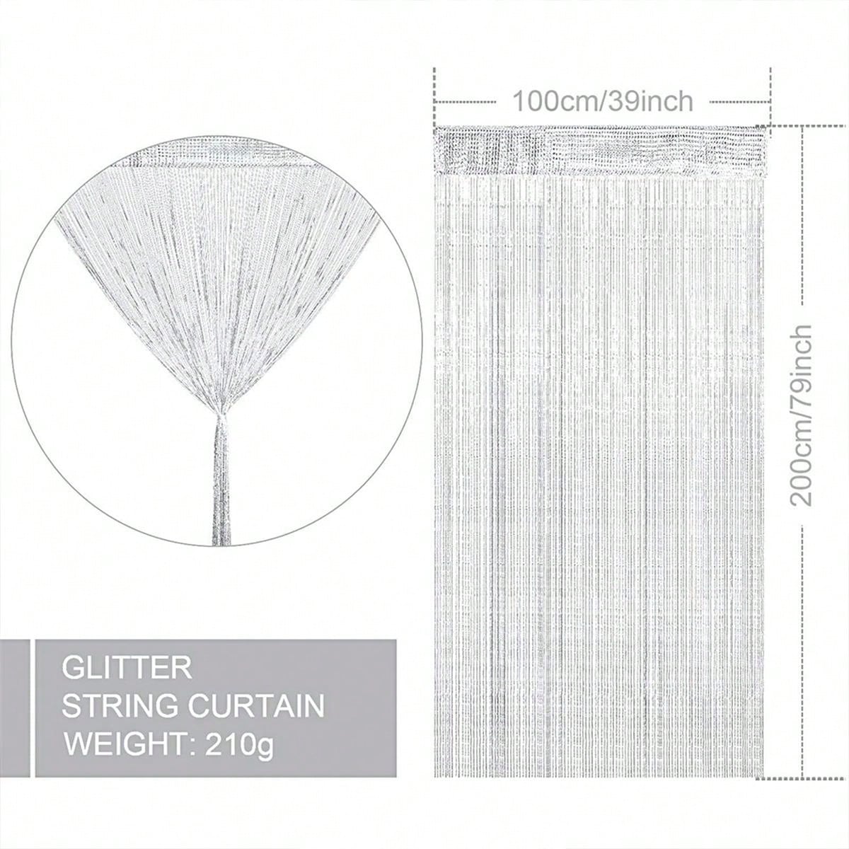String Door Curtain 100 X 200cm Plain Tassel Window Panel Retro Room ...