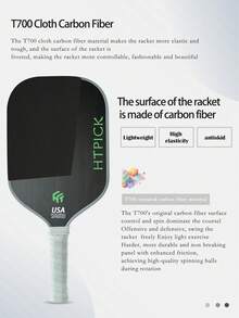 16mm Carbon Fiber Pickleball Paddle, Hot Molding Extended Professional Paddle, Hot Molding One-Piece Pickleball Racket - Random Color - View 8